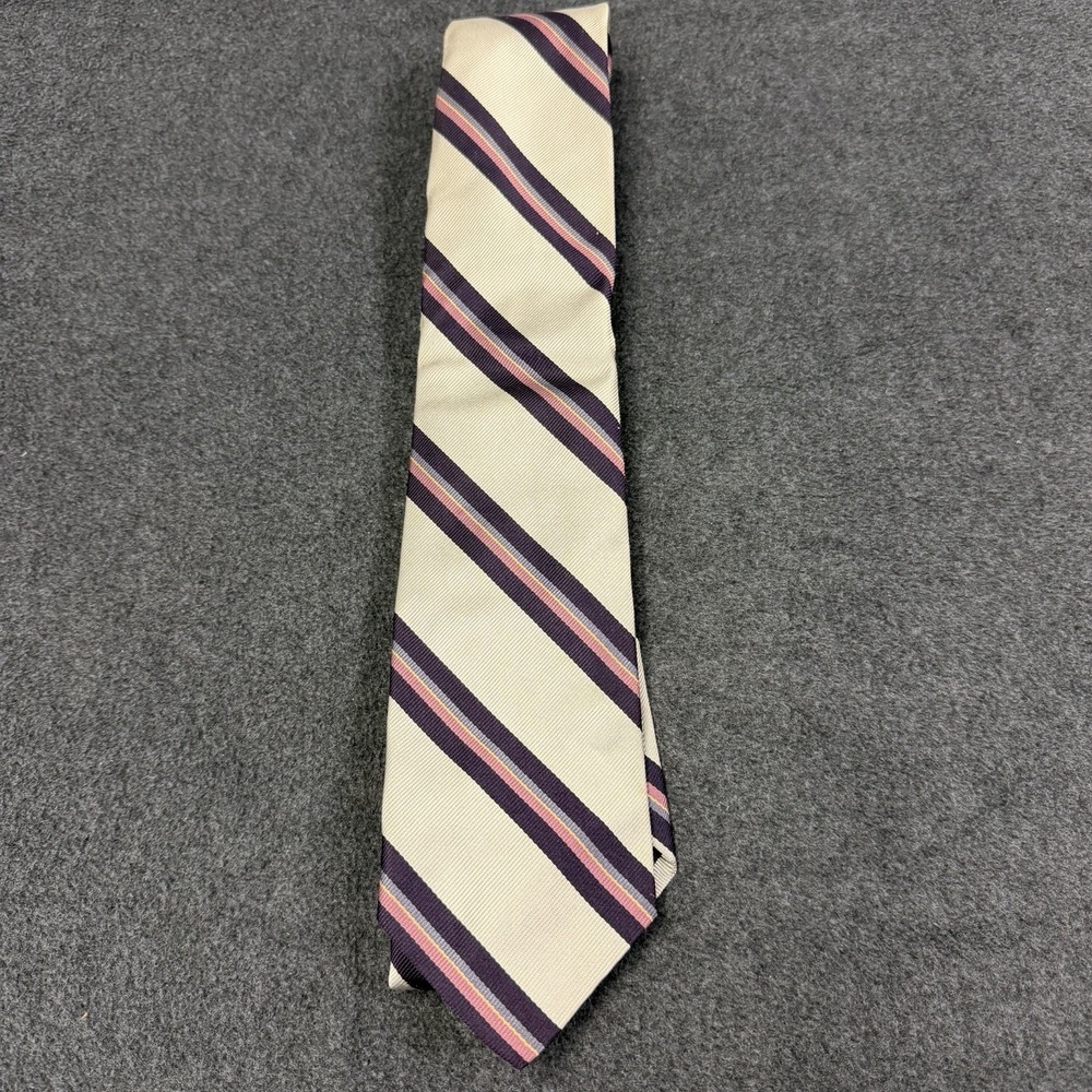 Vtg Robert Talbott Jack Henry Club Shop Silk Tie Regimental Stripe Woven England